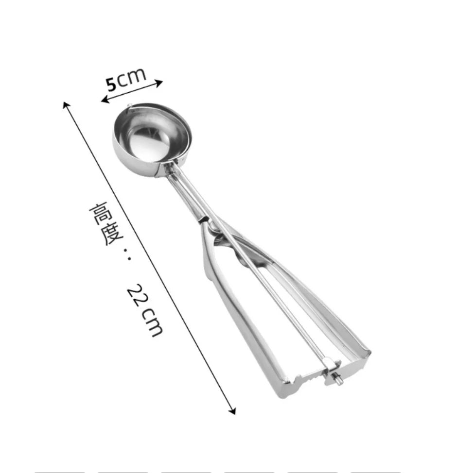 Ice Cream Spoon Kitchen Tools 3 Size Stainless Steel Spring Handle Mash Potato Watermelon Ball Scoop Home Kitchen Accessories - Walfos® Kitchenware