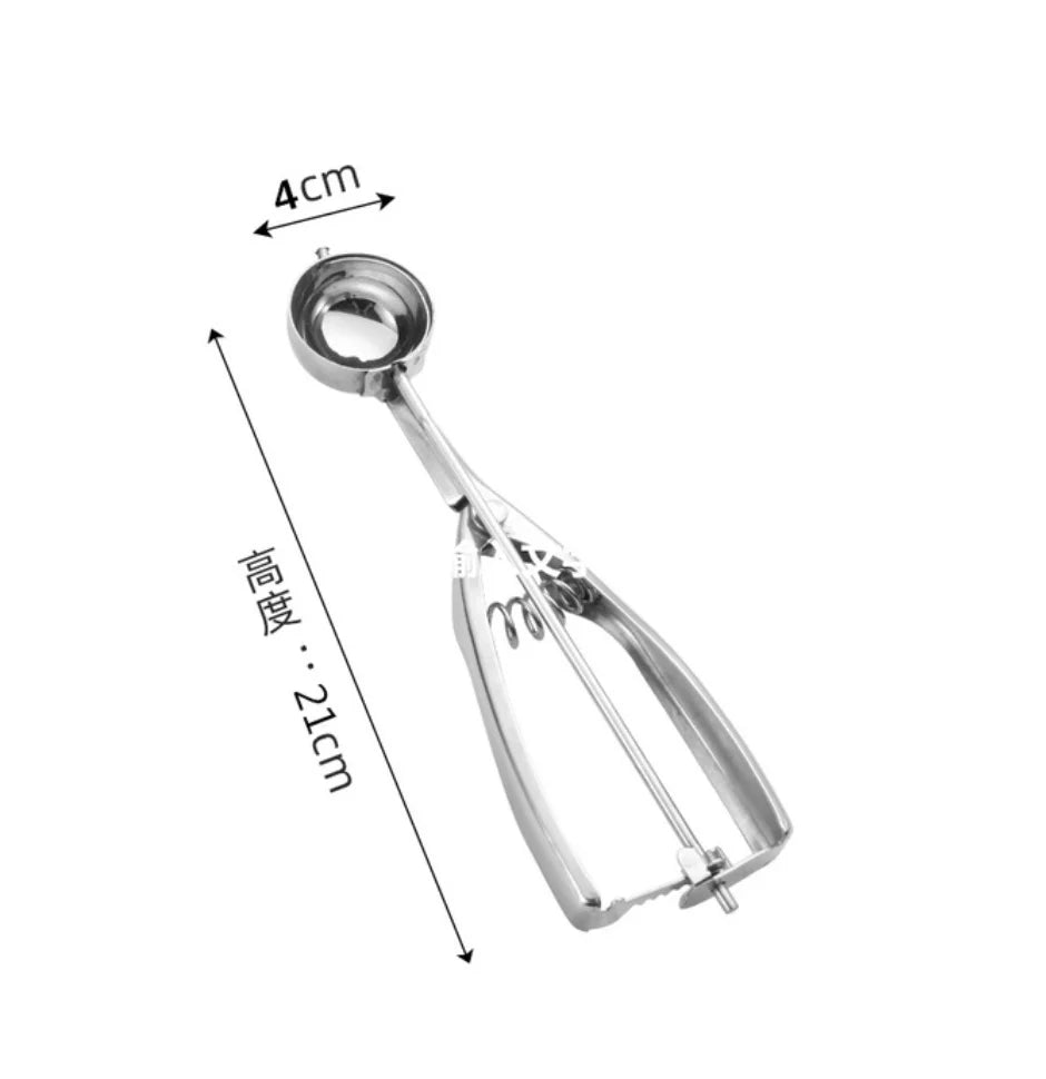 Ice Cream Spoon Kitchen Tools 3 Size Stainless Steel Spring Handle Mash Potato Watermelon Ball Scoop Home Kitchen Accessories - Walfos® Kitchenware
