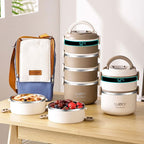 Insulated Stainless Steel 304 Food Grade Office Worker Compartment Japanese Double Deck And Multi-layer Bento Box - Walfos® Kitchenware