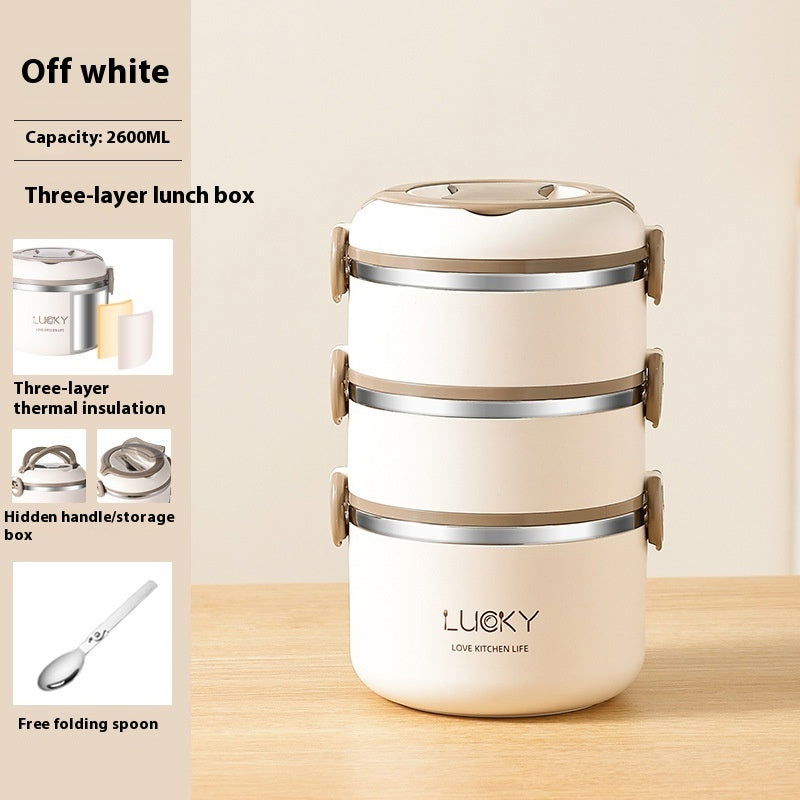 Insulated Stainless Steel 304 Food Grade Office Worker Compartment Japanese Double Deck And Multi-layer Bento Box - Walfos® Kitchenware