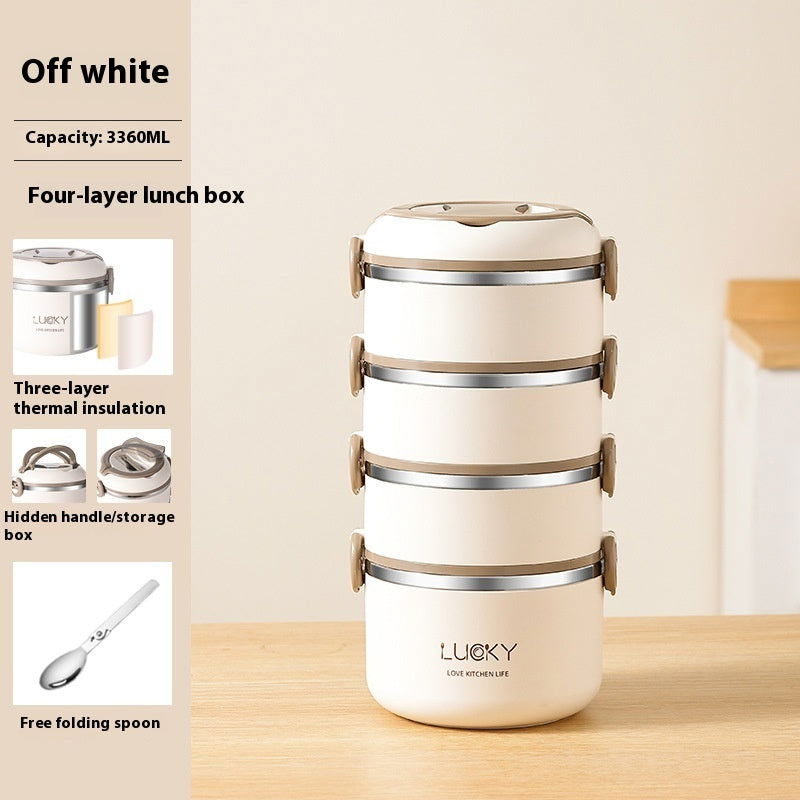 Insulated Stainless Steel 304 Food Grade Office Worker Compartment Japanese Double Deck And Multi-layer Bento Box - Walfos® Kitchenware
