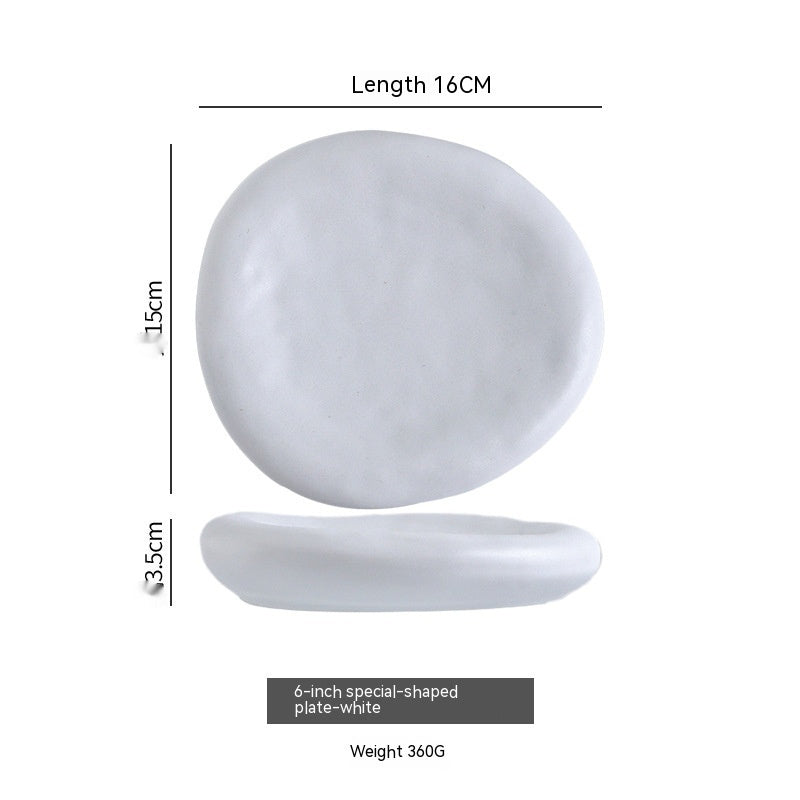 Irregular Ceramic Plate Japanese Creative Dinner Plate - Walfos® Kitchenware