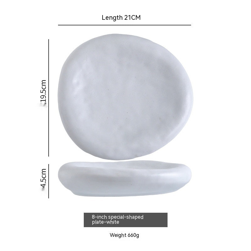 Irregular Ceramic Plate Japanese Creative Dinner Plate - Walfos® Kitchenware