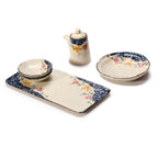 Japanese-Korean Hand-painted Ceramic Flat Plate Rectangular Plate - Walfos® Kitchenware