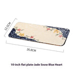 Japanese-Korean Hand-painted Ceramic Flat Plate Rectangular Plate - Walfos® Kitchenware