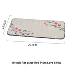 Japanese-Korean Hand-painted Ceramic Flat Plate Rectangular Plate - Walfos® Kitchenware