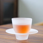 Japanese-style Atomized Glass Tea Cup Plate Combination - Walfos® Kitchenware