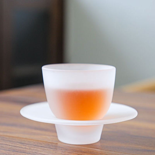 Japanese-style Atomized Glass Tea Cup Plate Combination - Walfos® Kitchenware