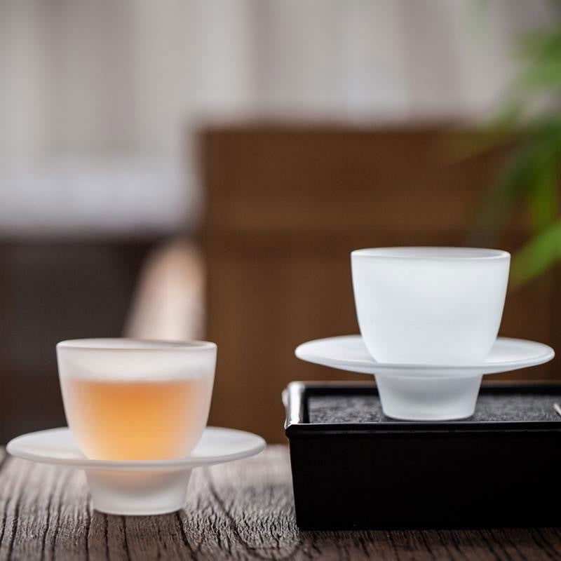 Japanese-style Atomized Glass Tea Cup Plate Combination - Walfos® Kitchenware