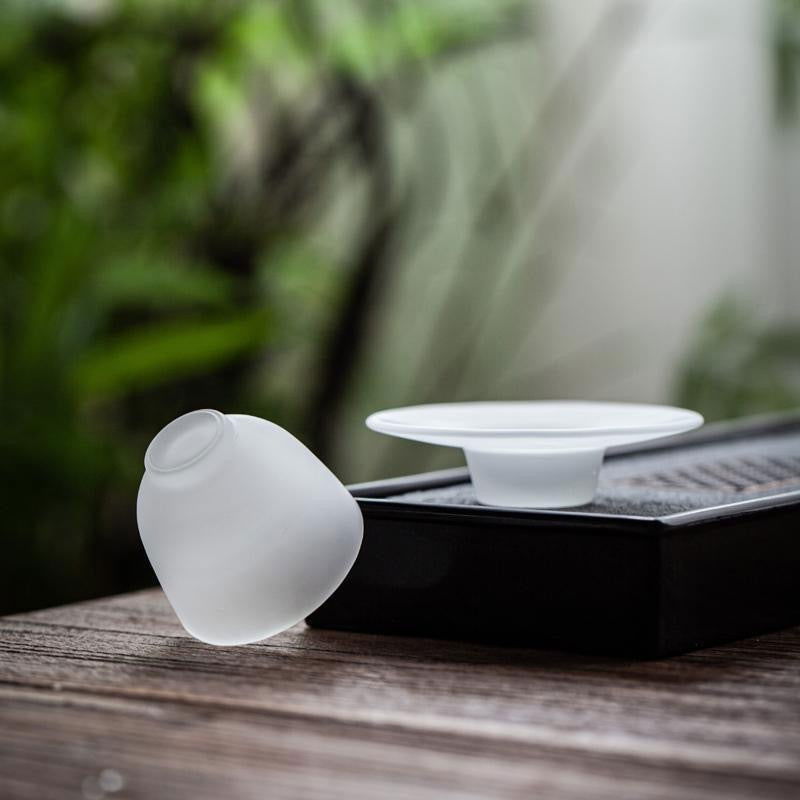 Japanese-style Atomized Glass Tea Cup Plate Combination - Walfos® Kitchenware