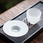 Japanese-style Atomized Glass Tea Cup Plate Combination - Walfos® Kitchenware
