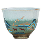 Japanese-style Ceramic Antique Stone Celadon Glaze Fu Rushan Tea Cup - Walfos® Kitchenware