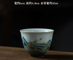 Japanese-style Ceramic Antique Stone Celadon Glaze Fu Rushan Tea Cup - Walfos® Kitchenware