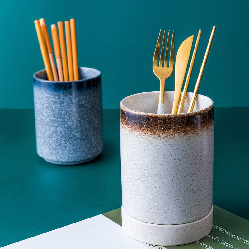 Japanese-style Ceramic Chopsticks Holder Household Tableware Storage Box - Walfos® Kitchenware