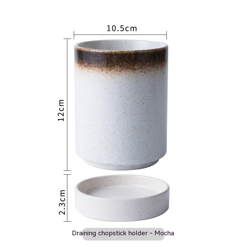 Japanese-style Ceramic Chopsticks Holder Household Tableware Storage Box - Walfos® Kitchenware