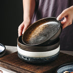 Japanese-style Ceramic Dinner Plate Home Creative Noodles With Soy Sauce Retro Tableware - Walfos® Kitchenware