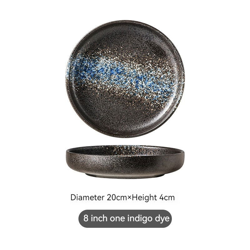 Japanese-style Ceramic Dinner Plate Home Creative Noodles With Soy Sauce Retro Tableware - Walfos® Kitchenware