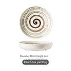 Japanese-style Ceramic Dinner Plate Home Creative Noodles With Soy Sauce Retro Tableware - Walfos® Kitchenware