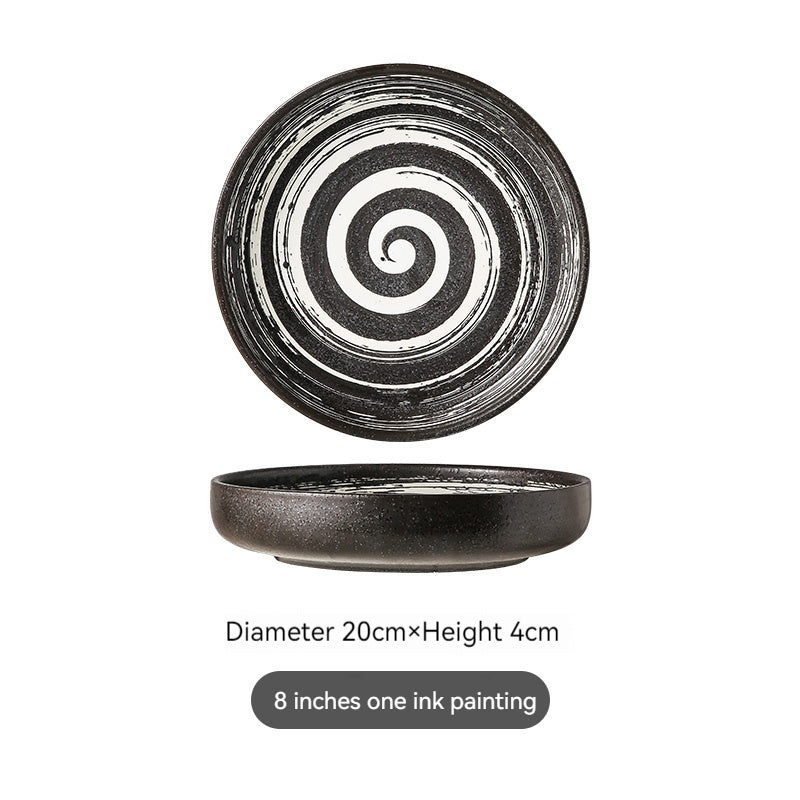 Japanese-style Ceramic Dinner Plate Home Creative Noodles With Soy Sauce Retro Tableware - Walfos® Kitchenware