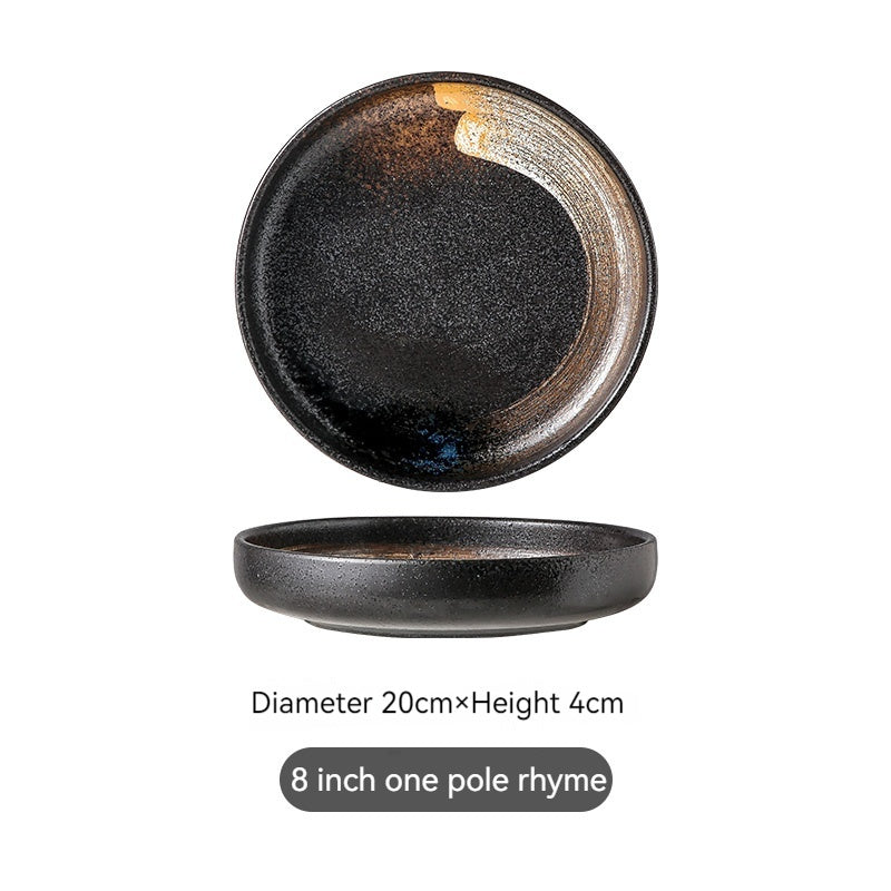 Japanese-style Ceramic Dinner Plate Home Creative Noodles With Soy Sauce Retro Tableware - Walfos® Kitchenware