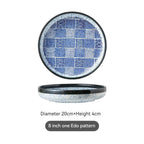 Japanese-style Ceramic Dinner Plate Home Creative Noodles With Soy Sauce Retro Tableware - Walfos® Kitchenware