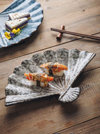 Japanese-style Ceramic Japanese Sushi Fan-shaped Meal Plate - Walfos® Kitchenware