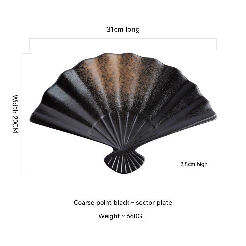 Japanese-style Ceramic Japanese Sushi Fan-shaped Meal Plate - Walfos® Kitchenware