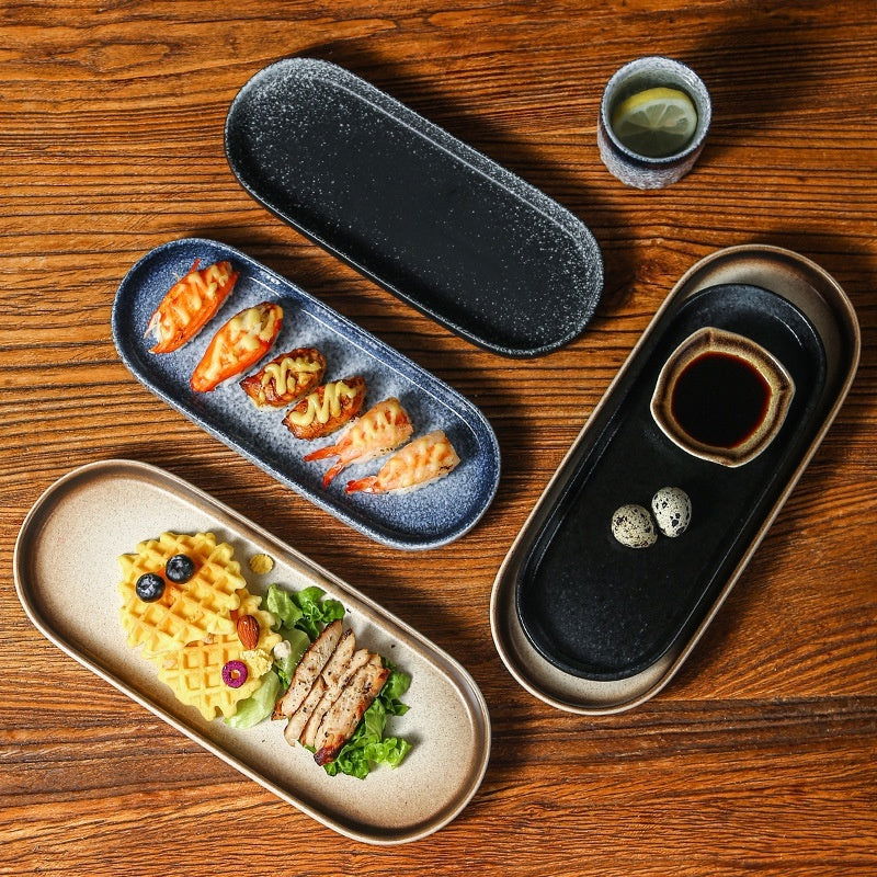 Japanese-style Ceramic Rectangular Western Cuisine Plate Sushi Plate - Walfos® Kitchenware