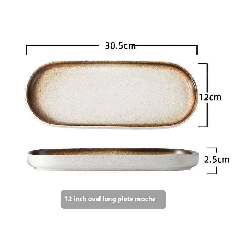 Japanese-style Ceramic Rectangular Western Cuisine Plate Sushi Plate - Walfos® Kitchenware