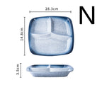 Japanese-style Dinner Plate Ceramic Compartment Plate Household - Walfos® Kitchenware