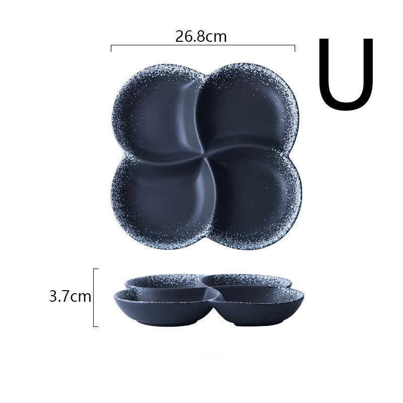 Japanese-style Dinner Plate Ceramic Compartment Plate Household - Walfos® Kitchenware