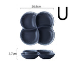 Japanese-style Dinner Plate Ceramic Compartment Plate Household - Walfos® Kitchenware