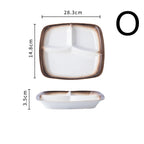 Japanese-style Dinner Plate Ceramic Compartment Plate Household - Walfos® Kitchenware