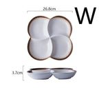 Japanese-style Dinner Plate Ceramic Compartment Plate Household - Walfos® Kitchenware