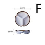 Japanese-style Dinner Plate Ceramic Compartment Plate Household - Walfos® Kitchenware