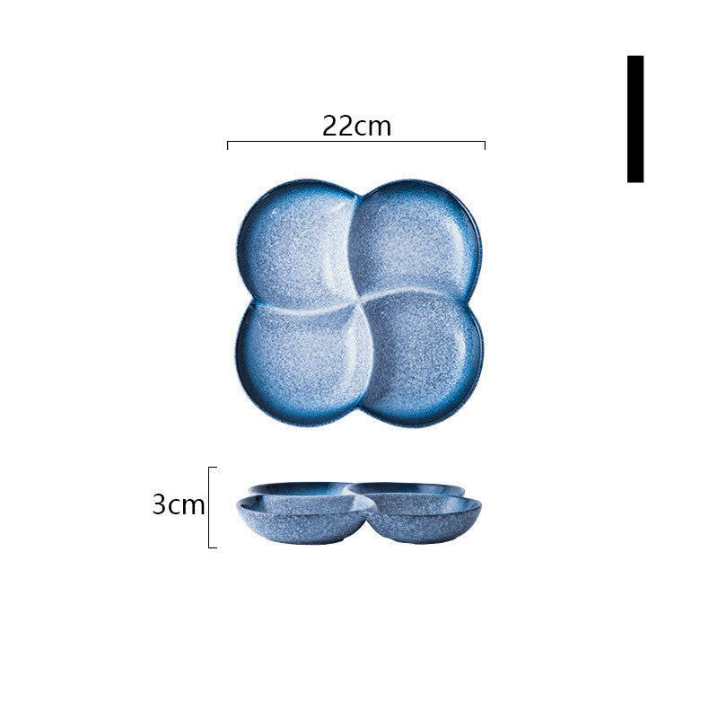Japanese-style Dinner Plate Ceramic Compartment Plate Household - Walfos® Kitchenware