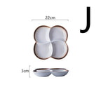 Japanese-style Dinner Plate Ceramic Compartment Plate Household - Walfos® Kitchenware