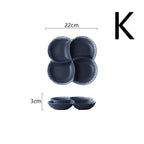 Japanese-style Dinner Plate Ceramic Compartment Plate Household - Walfos® Kitchenware
