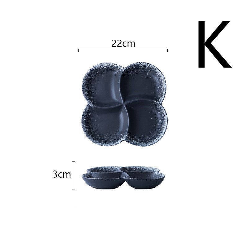Japanese-style Dinner Plate Ceramic Compartment Plate Household - Walfos® Kitchenware