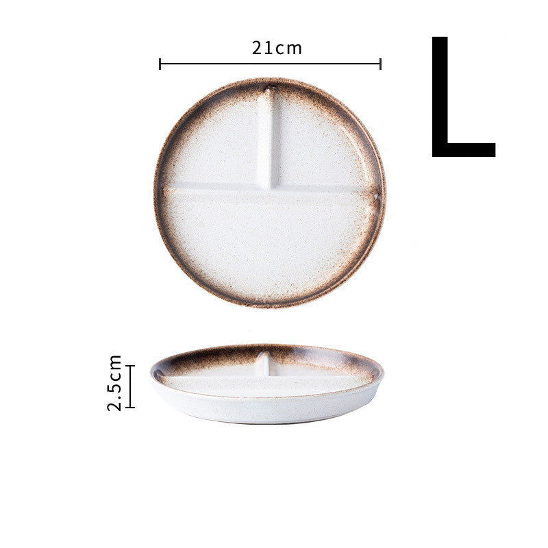 Japanese-style Dinner Plate Ceramic Compartment Plate Household - Walfos® Kitchenware