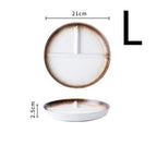 Japanese-style Dinner Plate Ceramic Compartment Plate Household - Walfos® Kitchenware