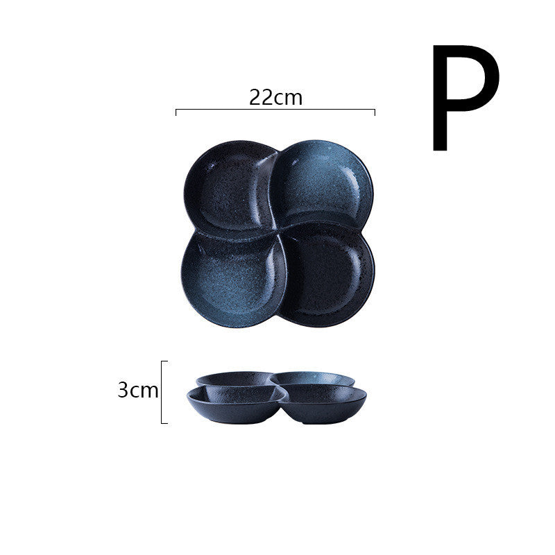 Japanese-style Dinner Plate Ceramic Compartment Plate Household - Walfos® Kitchenware