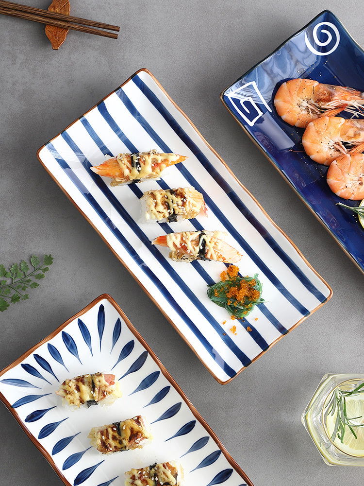 Japanese-style Dinner Plate, Household Ceramic Plate, Breakfast Plate, Tableware, Fish Plate, Sushi Plate - Walfos® Kitchenware