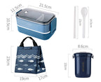 Japanese-style Portable Compartment Lunch Box With Tableware Wheat Straw Sealed Student Lunch Box Set Easy To Clean Salad Bento Box - Walfos® Kitchenware