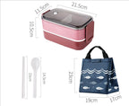 Japanese-style Portable Compartment Lunch Box With Tableware Wheat Straw Sealed Student Lunch Box Set Easy To Clean Salad Bento Box - Walfos® Kitchenware