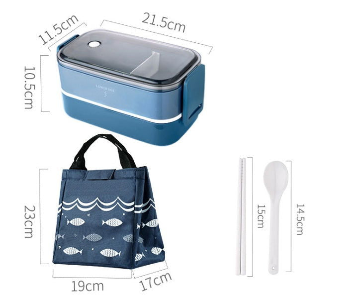 Japanese-style Portable Compartment Lunch Box With Tableware Wheat Straw Sealed Student Lunch Box Set Easy To Clean Salad Bento Box - Walfos® Kitchenware
