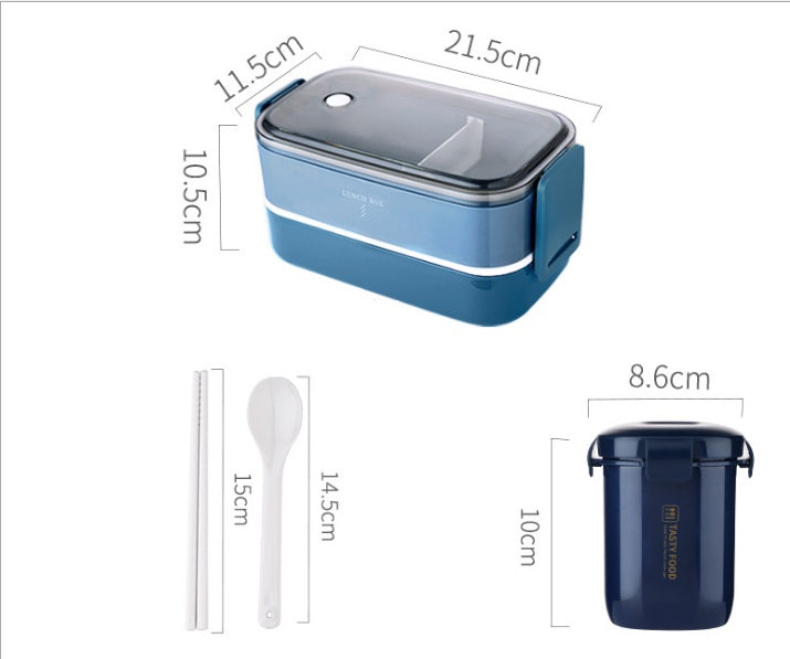 Japanese-style Portable Compartment Lunch Box With Tableware Wheat Straw Sealed Student Lunch Box Set Easy To Clean Salad Bento Box - Walfos® Kitchenware