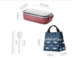 Japanese-style Portable Compartment Lunch Box With Tableware Wheat Straw Sealed Student Lunch Box Set Easy To Clean Salad Bento Box - Walfos® Kitchenware