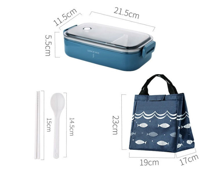 Japanese-style Portable Compartment Lunch Box With Tableware Wheat Straw Sealed Student Lunch Box Set Easy To Clean Salad Bento Box - Walfos® Kitchenware