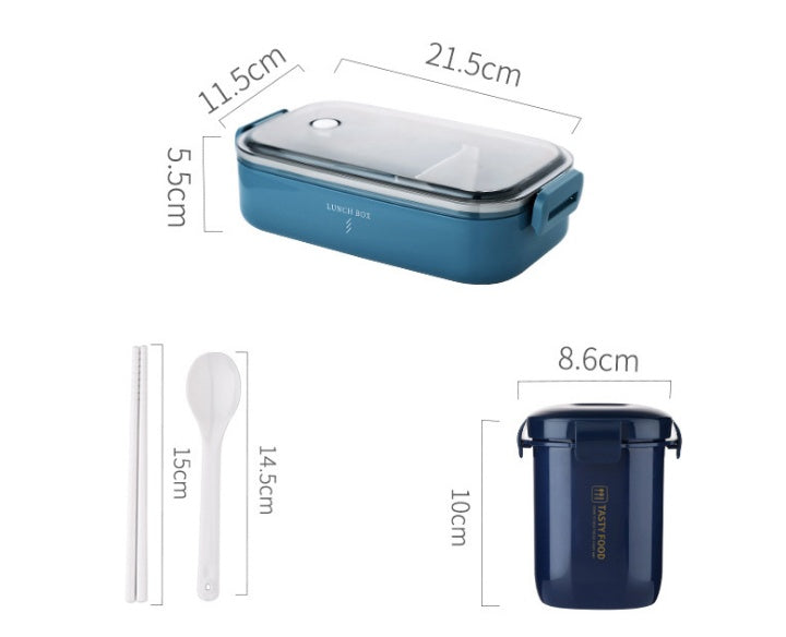Japanese-style Portable Compartment Lunch Box With Tableware Wheat Straw Sealed Student Lunch Box Set Easy To Clean Salad Bento Box - Walfos® Kitchenware
